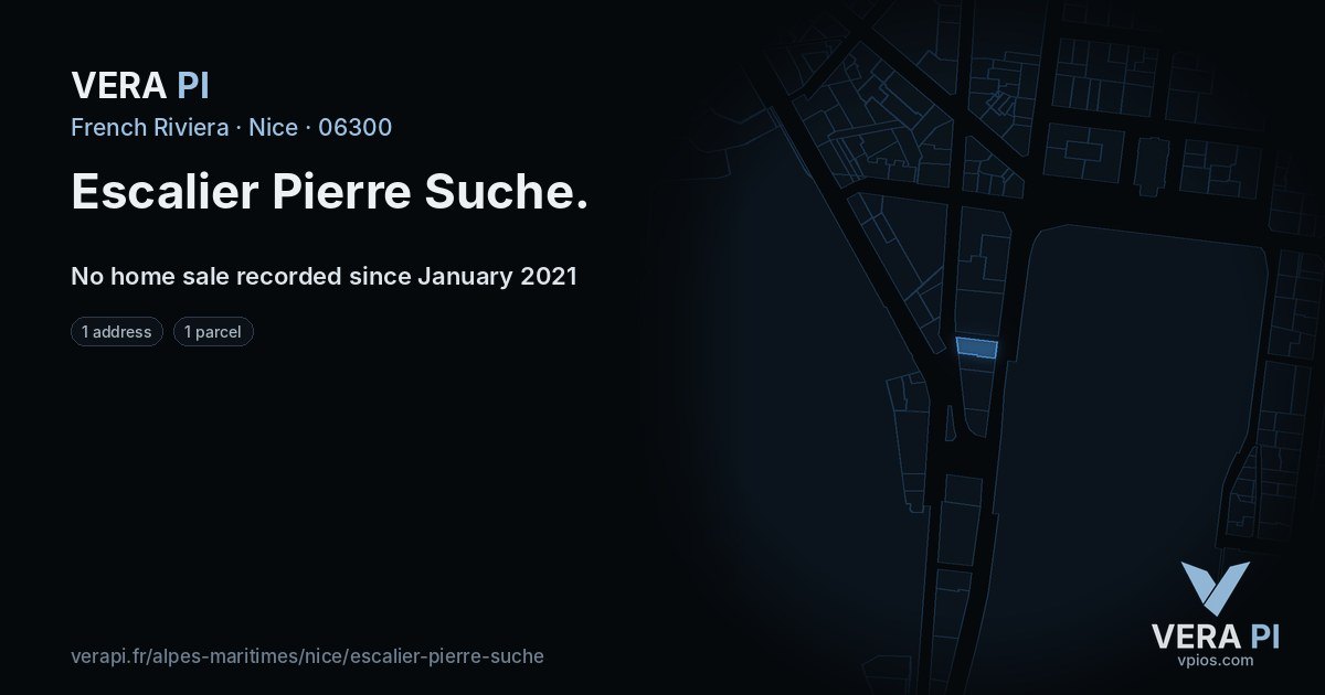 Escalier Pierre Suche, Nice at night – every parcel coloured by the prices around it, the street's own parcels lit