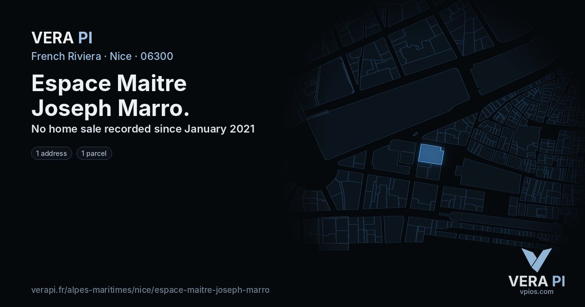 Espace Maitre Joseph Marro, Nice at night – every parcel coloured by the prices around it, the street's own parcels lit