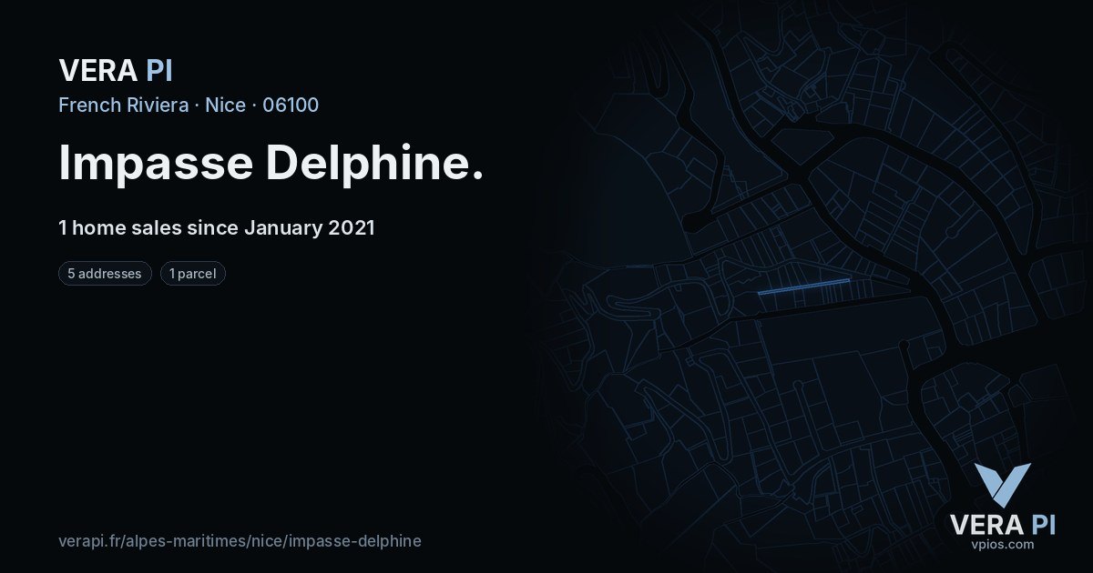 Impasse Delphine, Nice at night – every parcel coloured by the prices around it, the street's own parcels lit