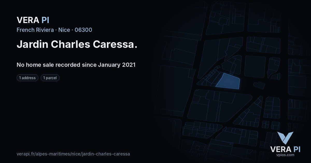 Jardin Charles Caressa, Nice at night – every parcel coloured by the prices around it, the street's own parcels lit