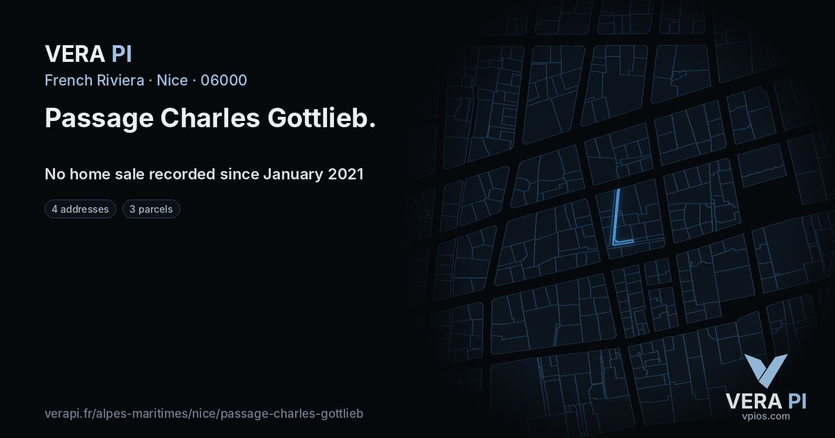 Passage Charles Gottlieb, Nice at night – every parcel coloured by the prices around it, the street's own parcels lit