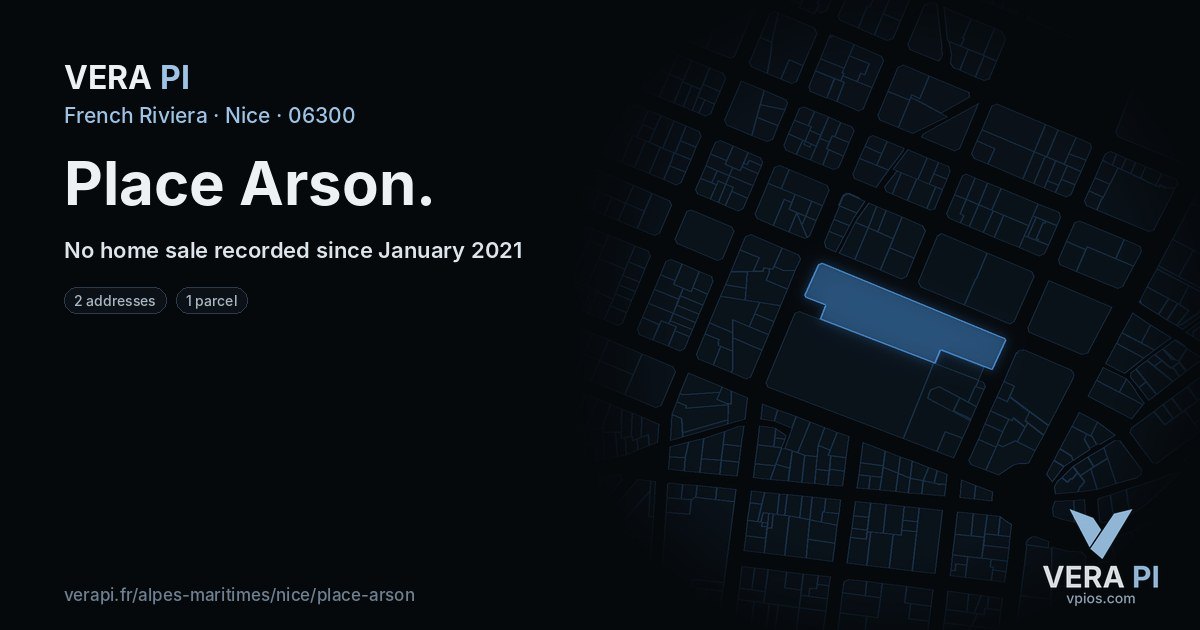 Place Arson, Nice at night – every parcel coloured by the prices around it, the street's own parcels lit