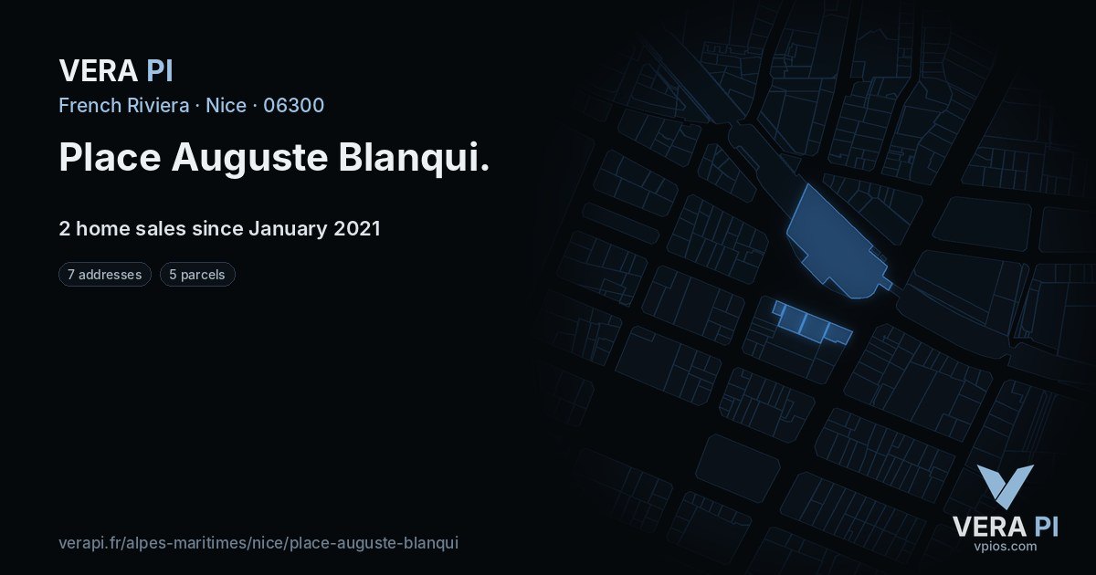 Place Auguste Blanqui, Nice at night – every parcel coloured by the prices around it, the street's own parcels lit
