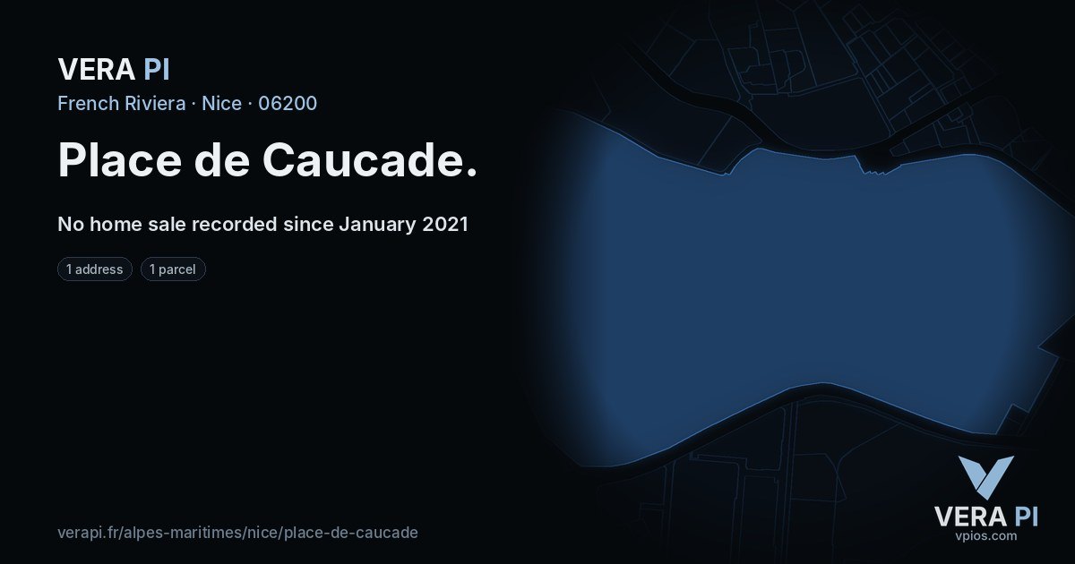 Place de Caucade, Nice at night – every parcel coloured by the prices around it, the street's own parcels lit