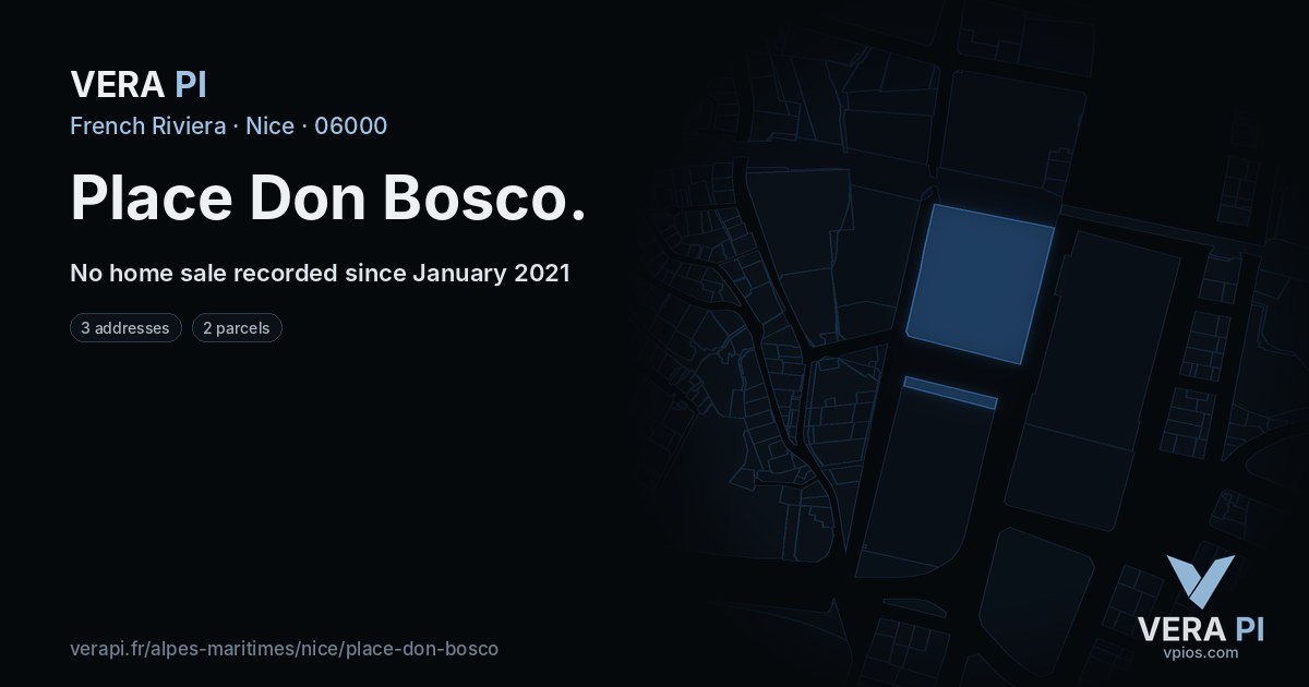 Place Don Bosco, Nice at night – every parcel coloured by the prices around it, the street's own parcels lit