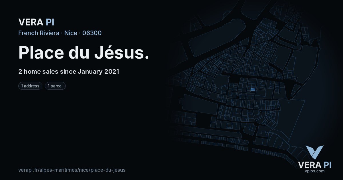 Place du Jésus, Nice at night – every parcel coloured by the prices around it, the street's own parcels lit