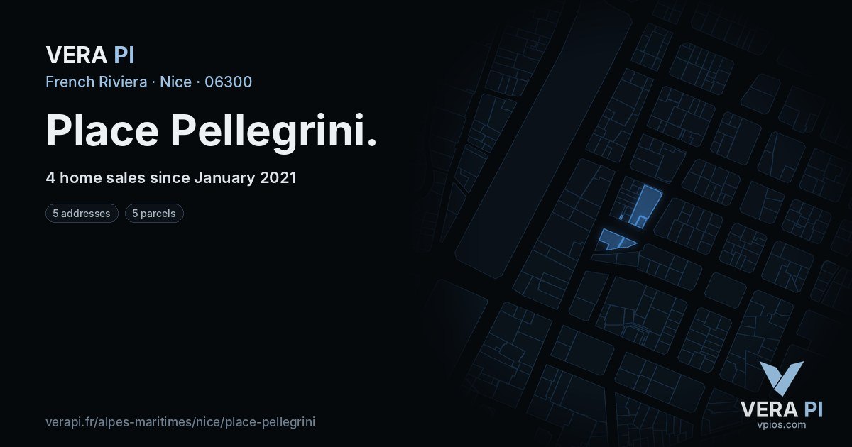 Place Pellegrini, Nice at night – every parcel coloured by the prices around it, the street's own parcels lit