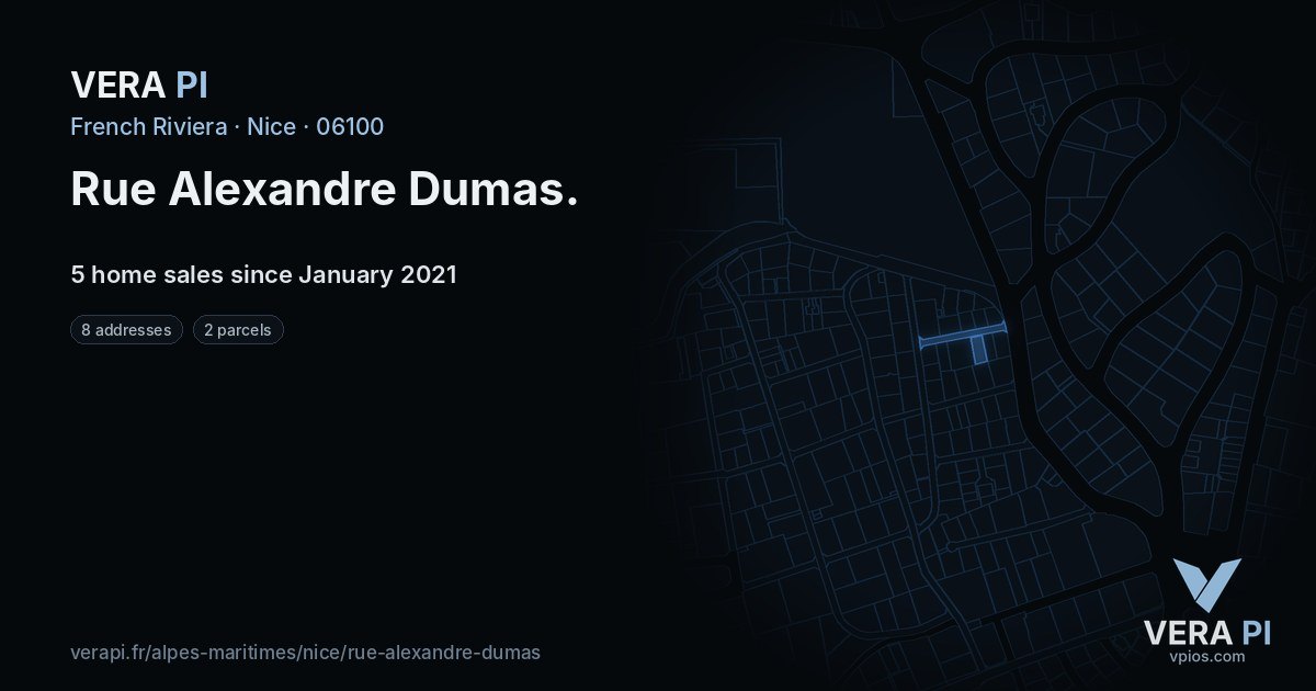 Rue Alexandre Dumas, Nice at night – every parcel coloured by the prices around it, the street's own parcels lit