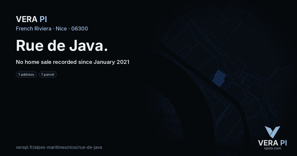 Rue de Java, Nice at night – every parcel coloured by the prices around it, the street's own parcels lit