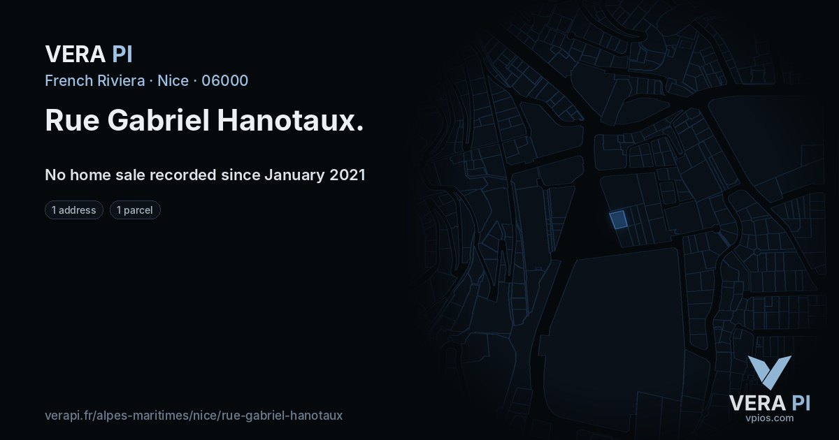Rue Gabriel Hanotaux, Nice at night – every parcel coloured by the prices around it, the street's own parcels lit