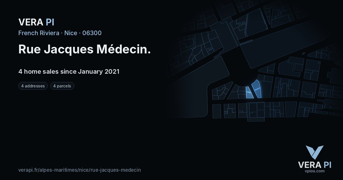 Rue Jacques Médecin, Nice at night – every parcel coloured by the prices around it, the street's own parcels lit