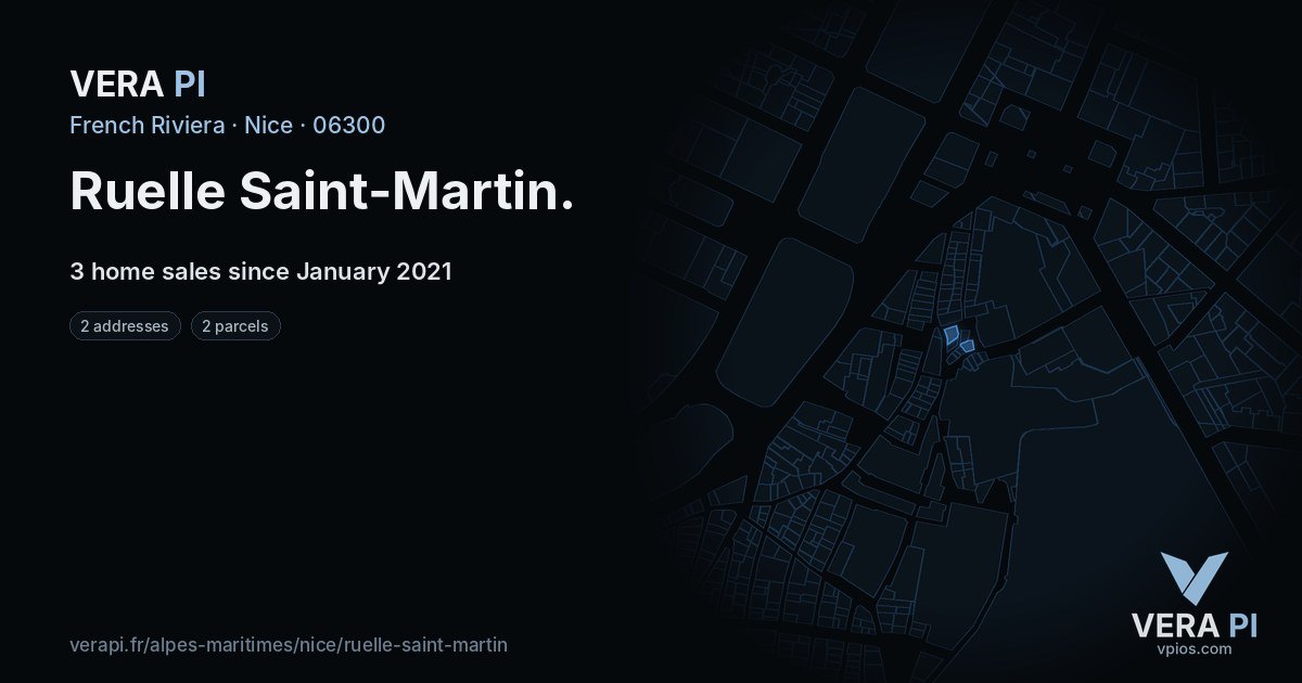 Ruelle Saint-Martin, Nice at night – every parcel coloured by the prices around it, the street's own parcels lit