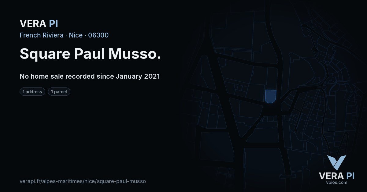 Square Paul Musso, Nice at night – every parcel coloured by the prices around it, the street's own parcels lit