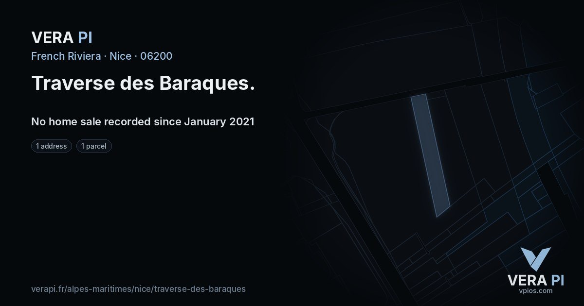 Traverse des Baraques, Nice at night – every parcel coloured by the prices around it, the street's own parcels lit