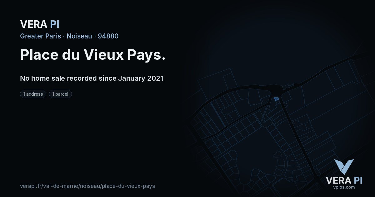 Place du Vieux Pays, Noiseau at night – every parcel coloured by the prices around it, the street's own parcels lit