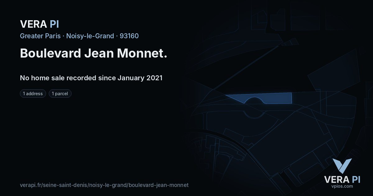 Boulevard Jean Monnet, Noisy-le-Grand at night – every parcel coloured by the prices around it, the street's own parcels lit