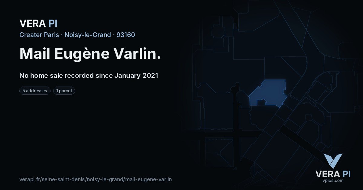 Mail Eugène Varlin, Noisy-le-Grand at night – every parcel coloured by the prices around it, the street's own parcels lit