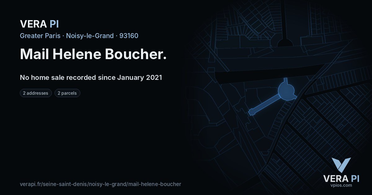 Mail Helene Boucher, Noisy-le-Grand at night – every parcel coloured by the prices around it, the street's own parcels lit