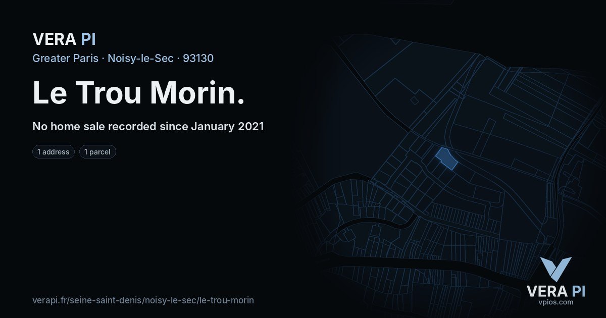 Le Trou Morin, Noisy-le-Sec at night – every parcel coloured by the prices around it, the street's own parcels lit