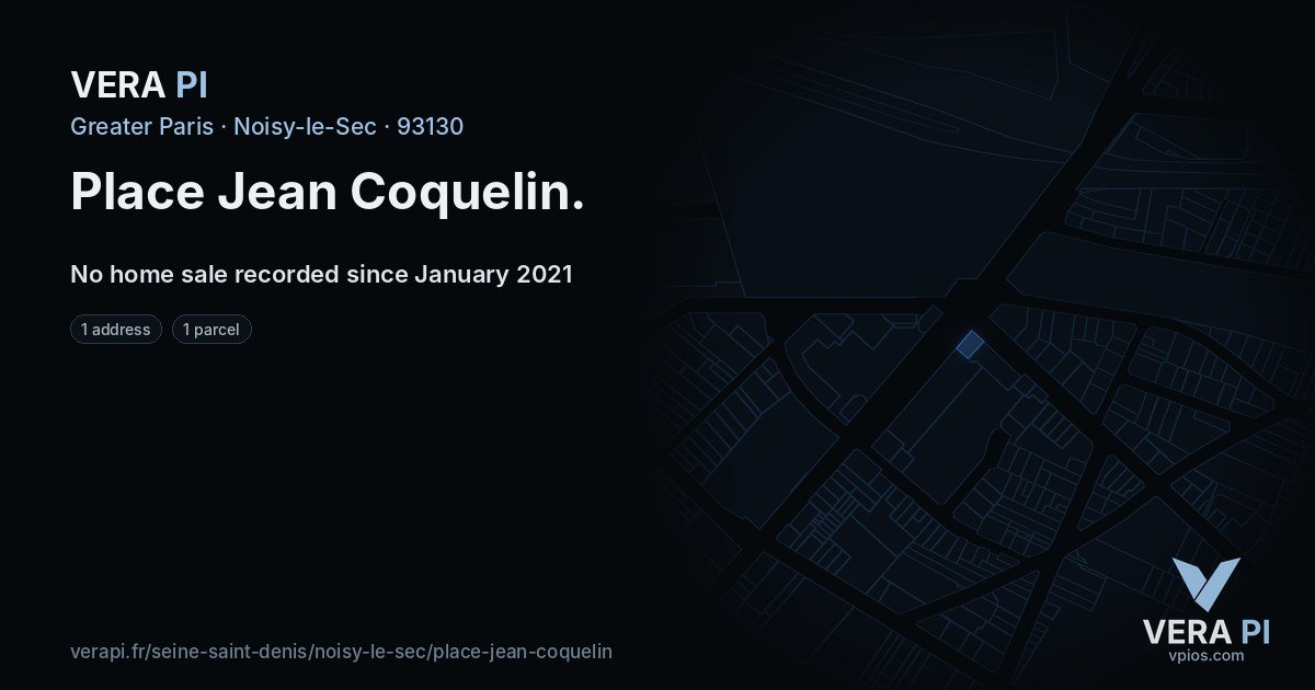 Place Jean Coquelin, Noisy-le-Sec at night – every parcel coloured by the prices around it, the street's own parcels lit