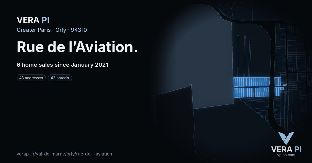 Rue de l’Aviation, Orly at night – every parcel coloured by the prices around it, the street's own parcels lit
