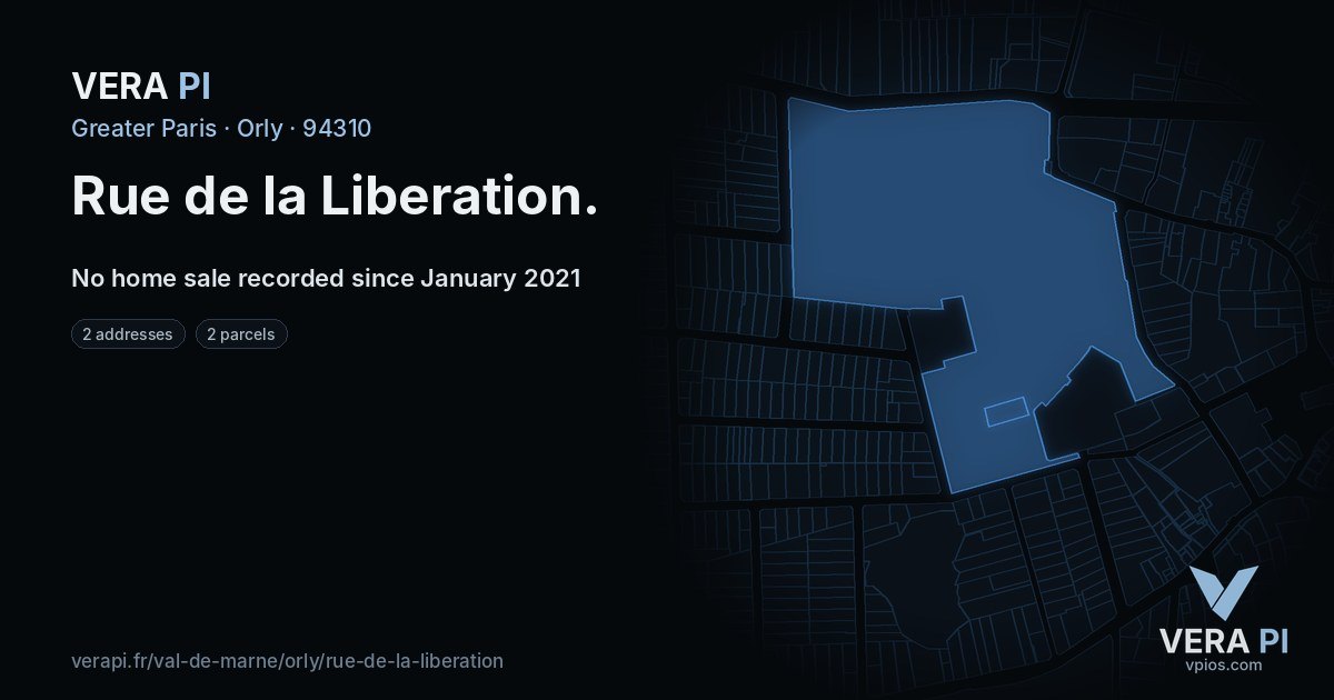 Rue de la Liberation, Orly at night – every parcel coloured by the prices around it, the street's own parcels lit