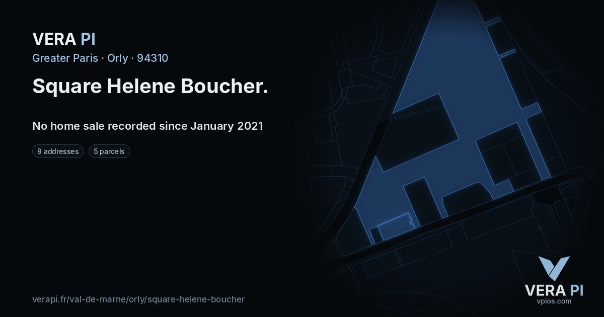 Square Helene Boucher, Orly at night – every parcel coloured by the prices around it, the street's own parcels lit