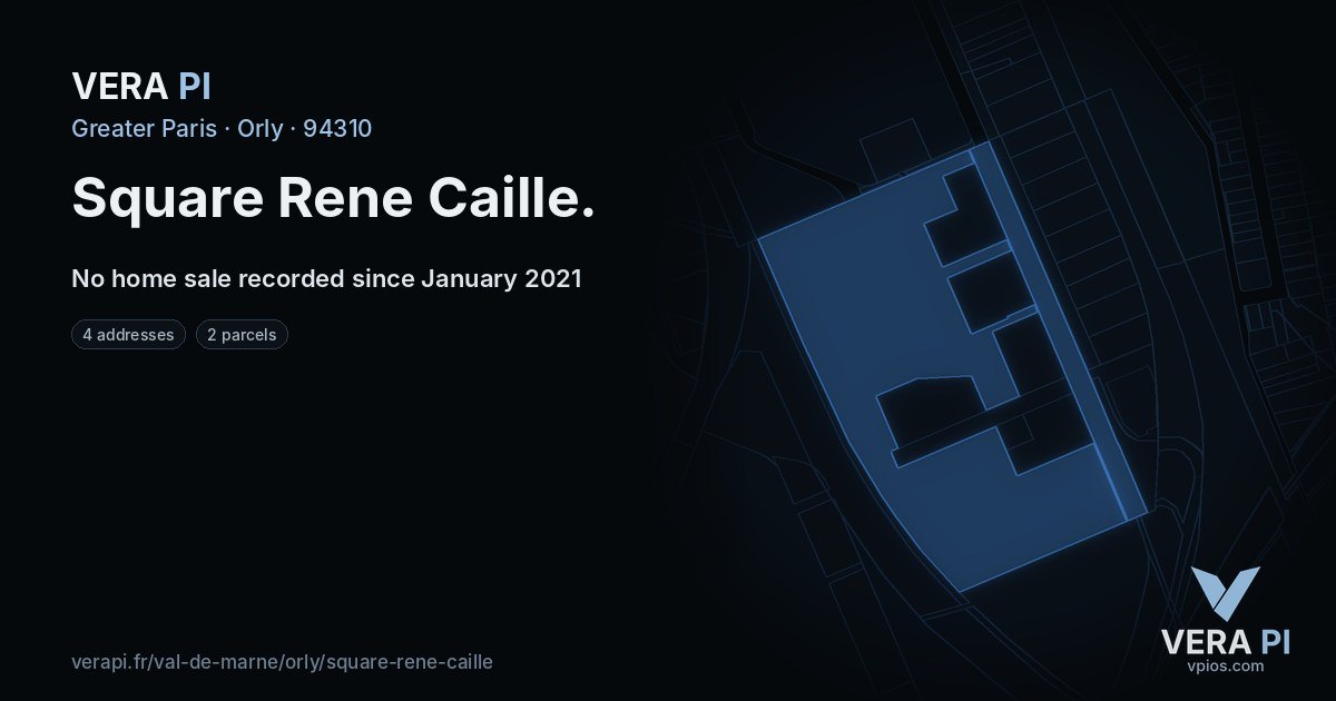 Square Rene Caille, Orly at night – every parcel coloured by the prices around it, the street's own parcels lit