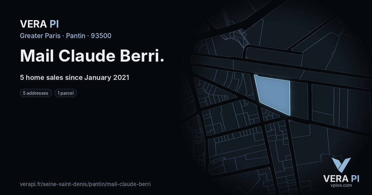 Mail Claude Berri, Pantin at night – every parcel coloured by the prices around it, the street's own parcels lit