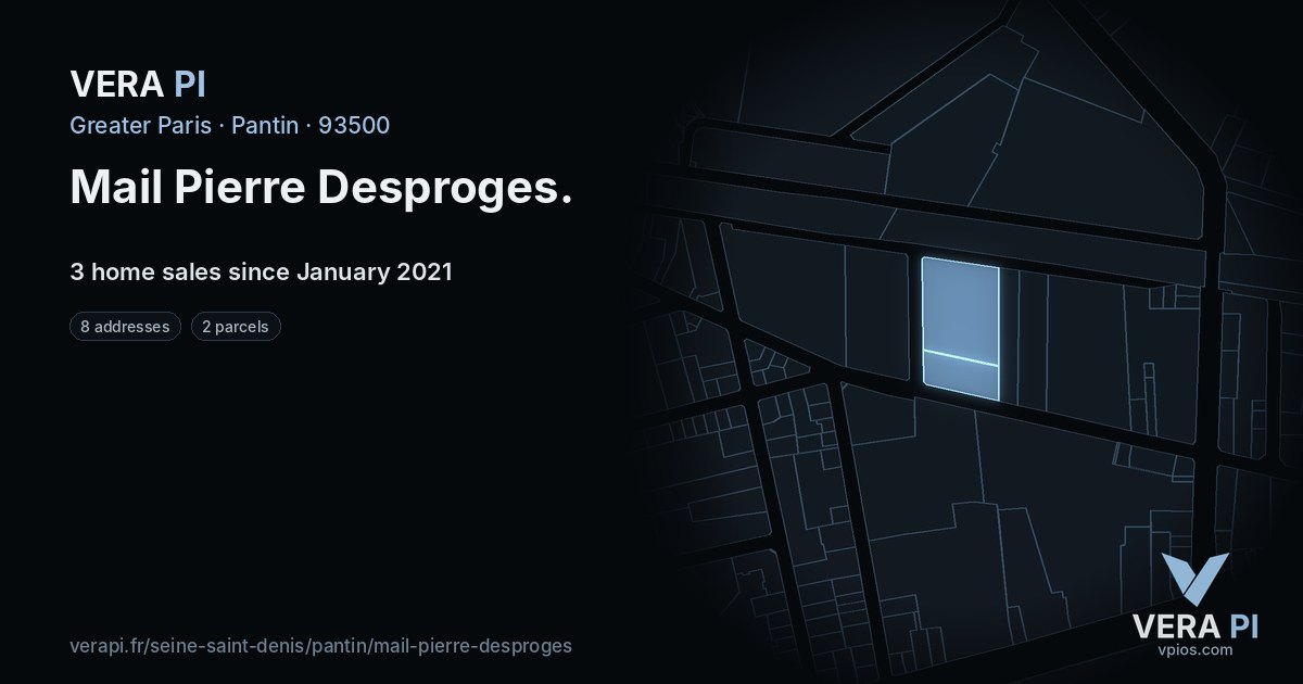 Mail Pierre Desproges, Pantin at night – every parcel coloured by the prices around it, the street's own parcels lit