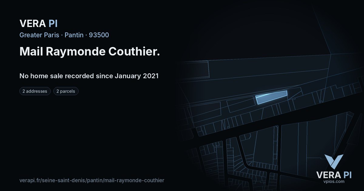 Mail Raymonde Couthier, Pantin at night – every parcel coloured by the prices around it, the street's own parcels lit