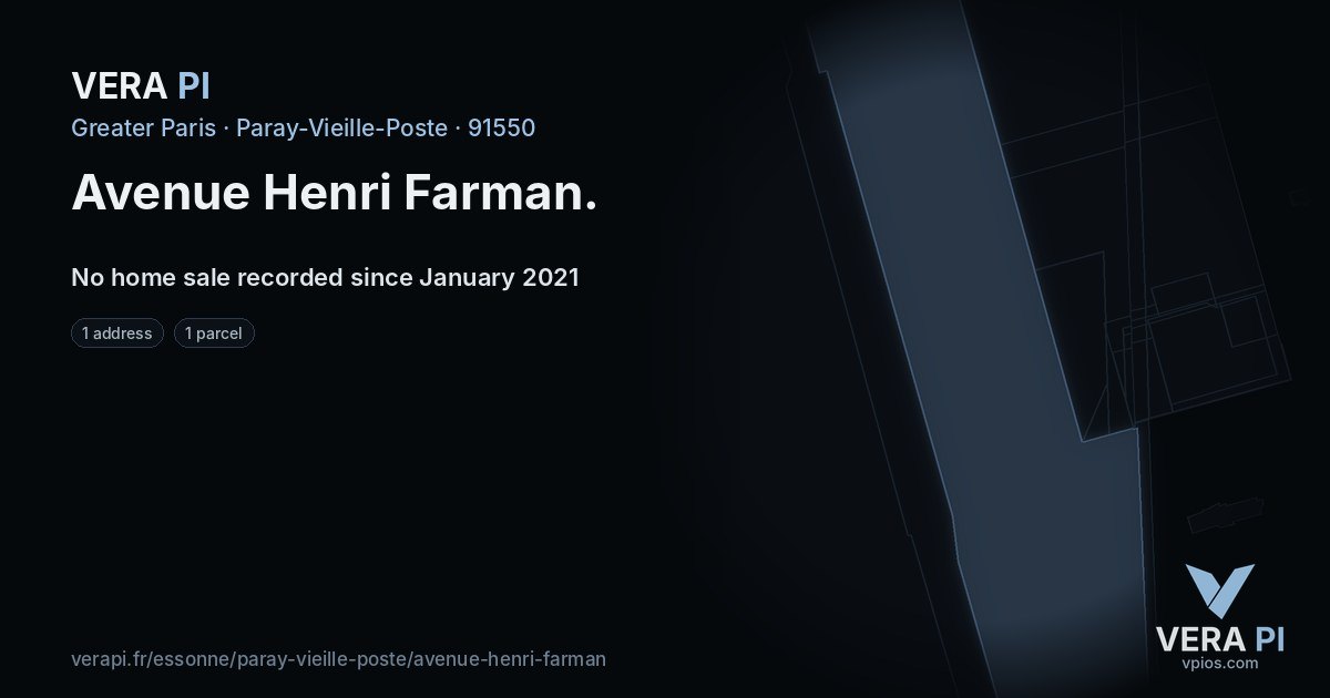 Avenue Henri Farman, Paray-Vieille-Poste at night – every parcel coloured by the prices around it, the street's own parcels lit