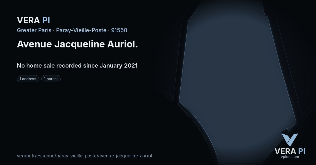 Avenue Jacqueline Auriol, Paray-Vieille-Poste at night – every parcel coloured by the prices around it, the street's own parcels lit