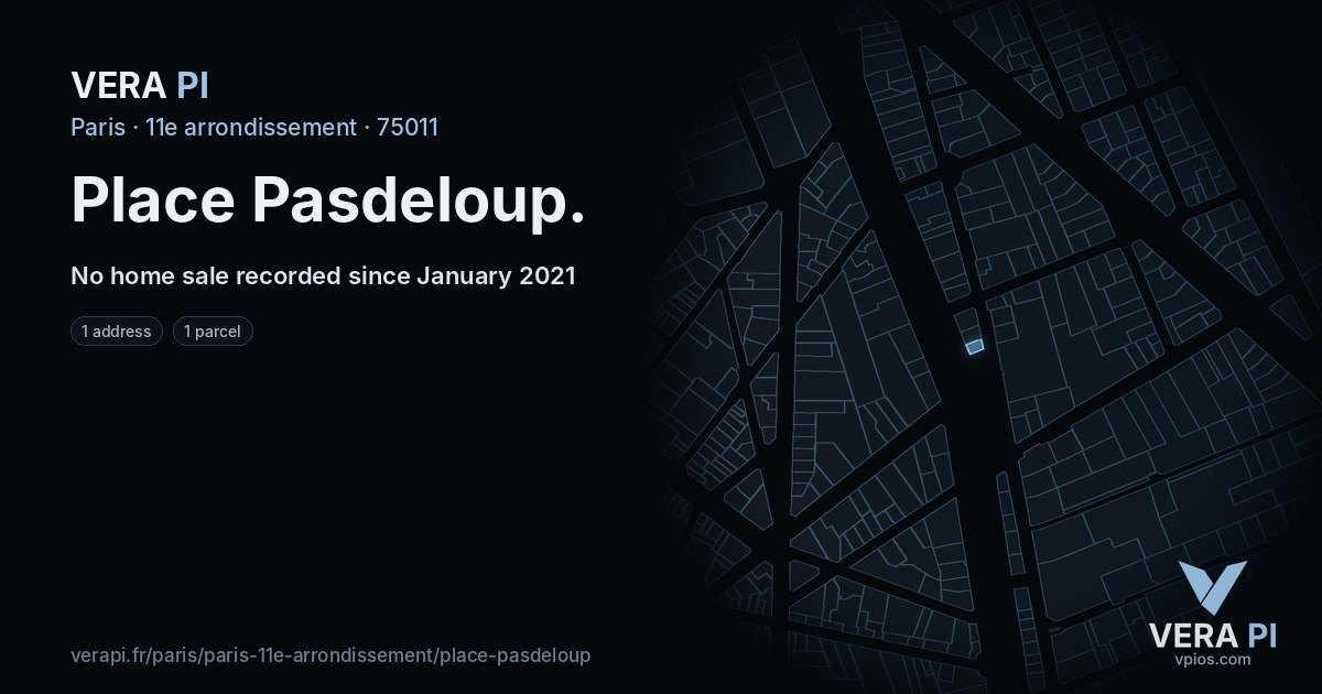 Place Pasdeloup, 11e arrondissement at night – every parcel coloured by the prices around it, the street's own parcels lit