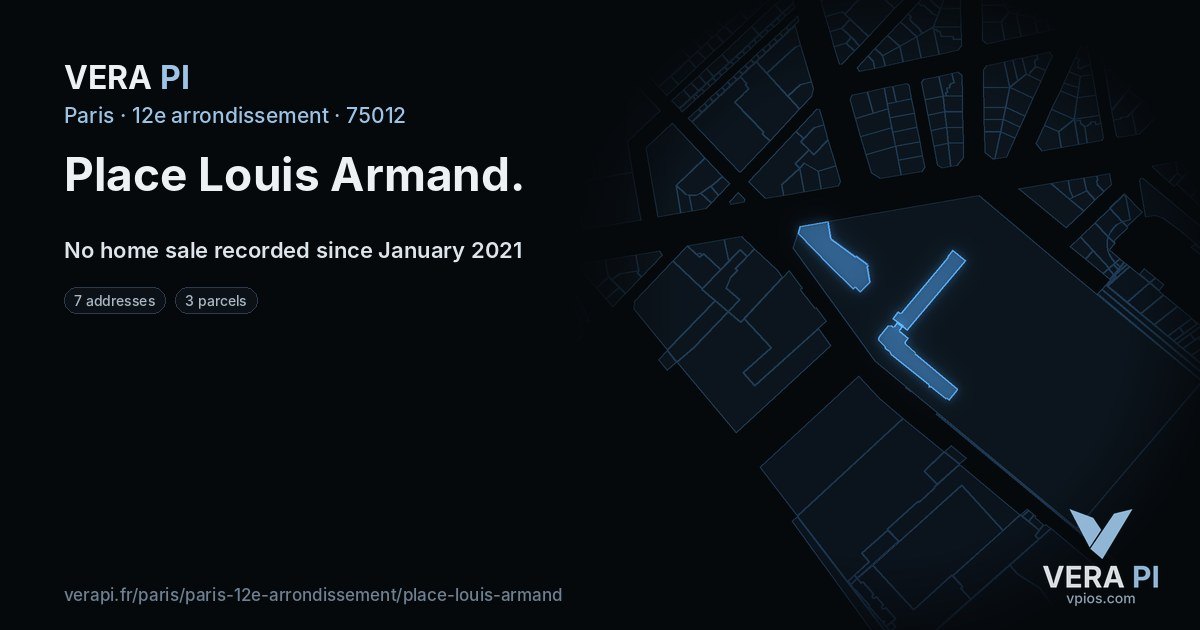 Place Louis Armand, 12e arrondissement at night – every parcel coloured by the prices around it, the street's own parcels lit