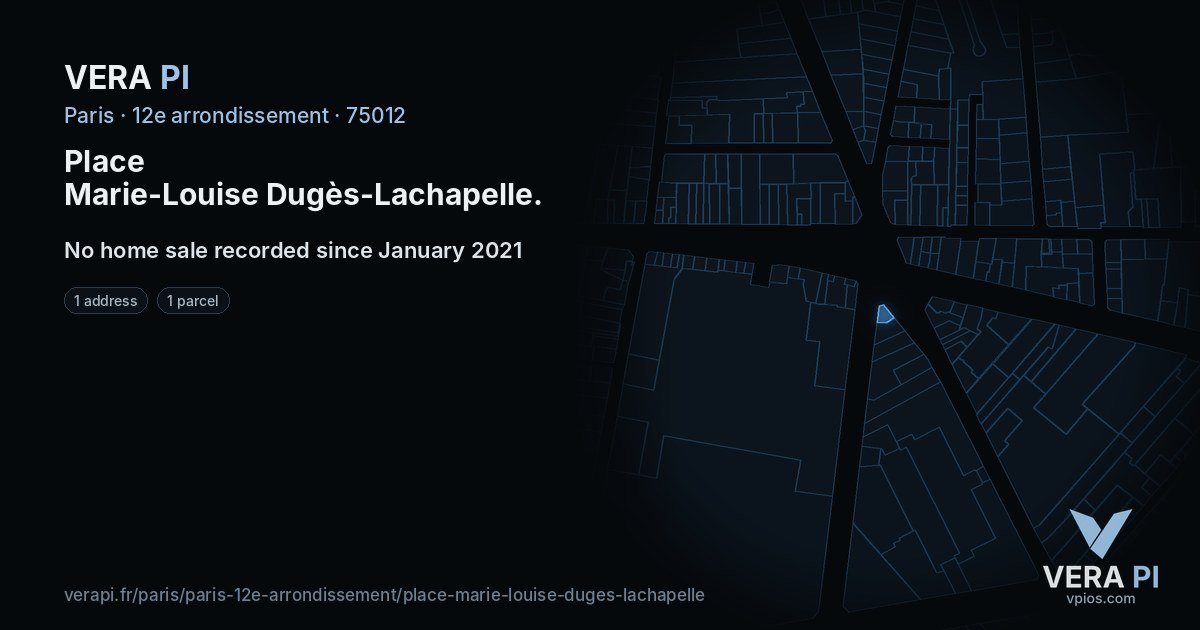 Place Marie-Louise Dugès-Lachapelle, 12e arrondissement at night – every parcel coloured by the prices around it, the street's own parcels lit