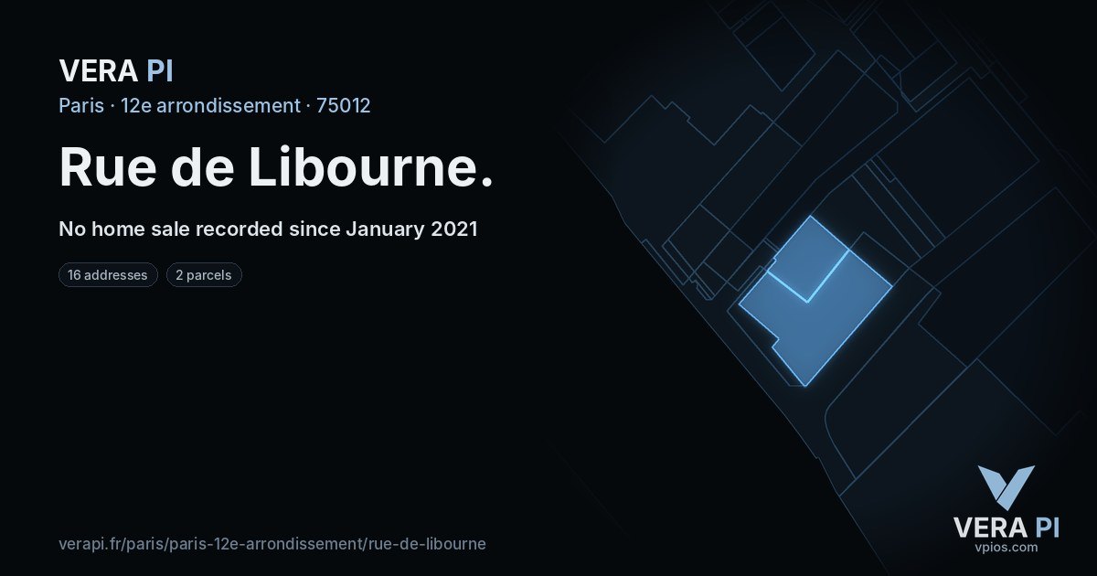 Rue de Libourne, 12e arrondissement at night – every parcel coloured by the prices around it, the street's own parcels lit