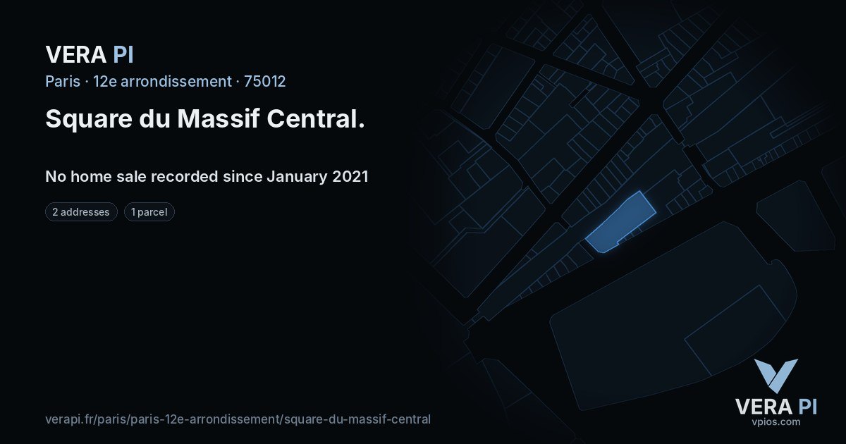 Square du Massif Central, 12e arrondissement at night – every parcel coloured by the prices around it, the street's own parcels lit