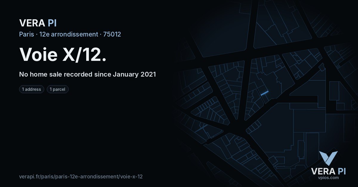 Voie X/12, 12e arrondissement at night – every parcel coloured by the prices around it, the street's own parcels lit