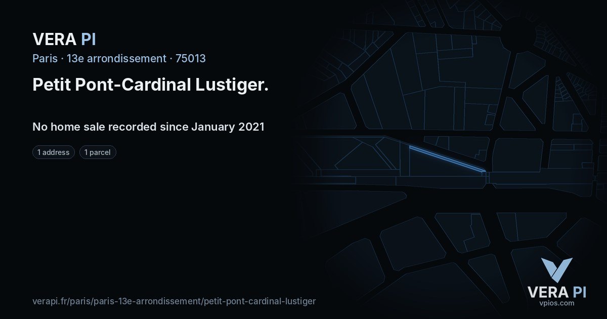 Petit Pont-Cardinal Lustiger, 13e arrondissement at night – every parcel coloured by the prices around it, the street's own parcels lit