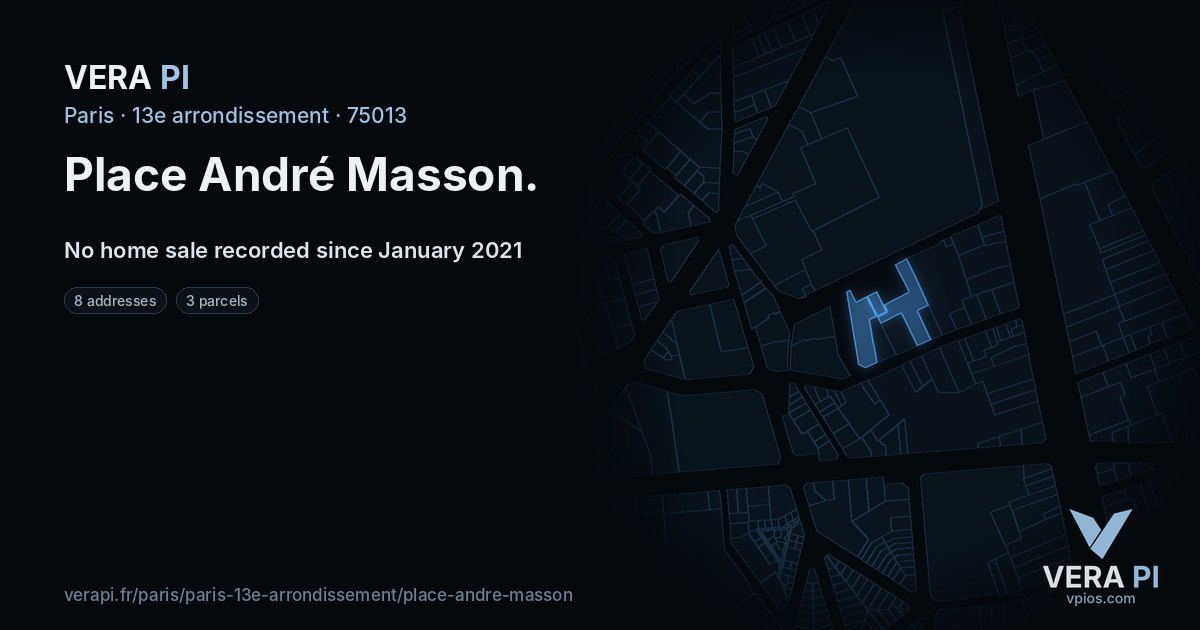 Place André Masson, 13e arrondissement at night – every parcel coloured by the prices around it, the street's own parcels lit