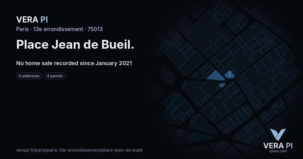 Place Jean de Bueil, 13e arrondissement at night – every parcel coloured by the prices around it, the street's own parcels lit