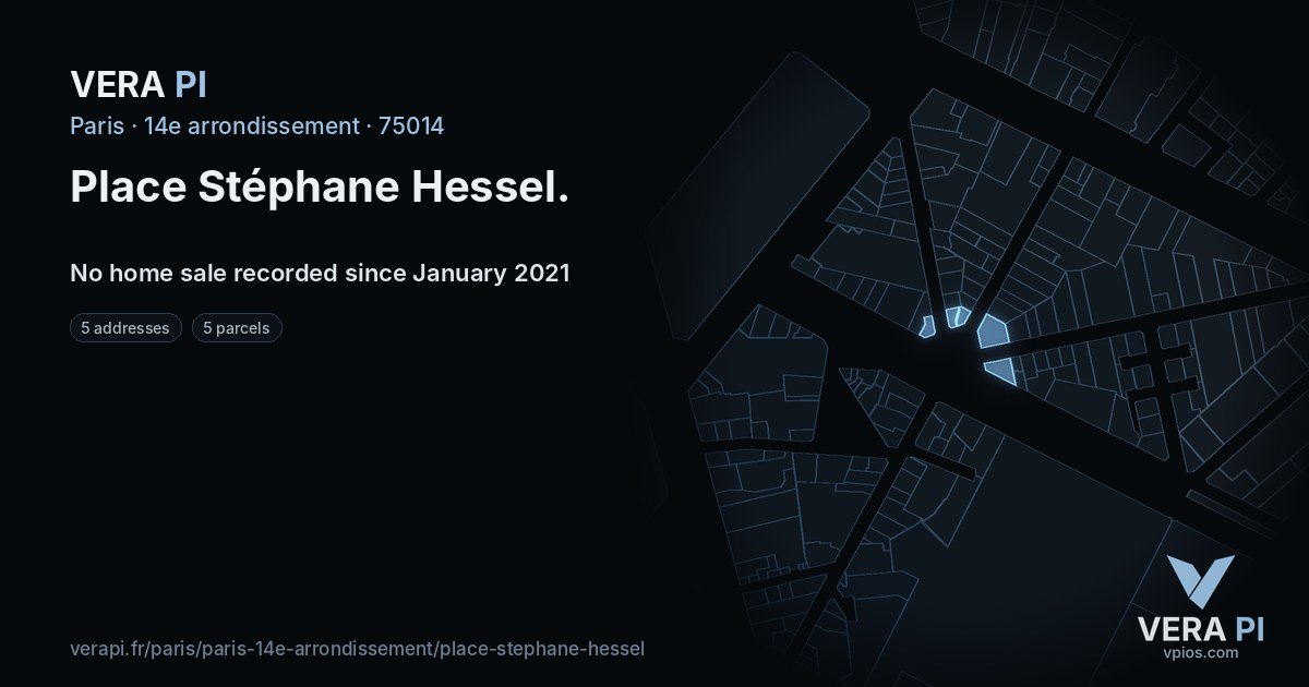 Place Stéphane Hessel, 14e arrondissement at night – every parcel coloured by the prices around it, the street's own parcels lit