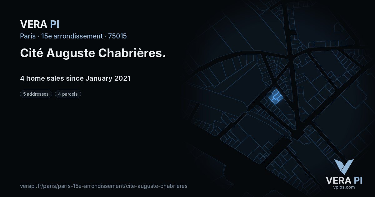 Cité Auguste Chabrières, 15e arrondissement at night – every parcel coloured by the prices around it, the street's own parcels lit