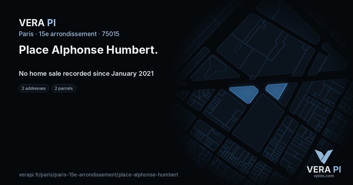 Place Alphonse Humbert, 15e arrondissement at night – every parcel coloured by the prices around it, the street's own parcels lit