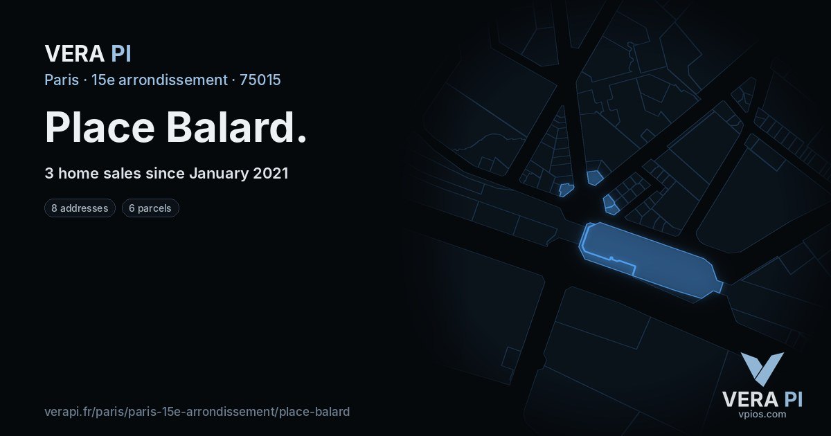 Place Balard, 15e arrondissement at night – every parcel coloured by the prices around it, the street's own parcels lit
