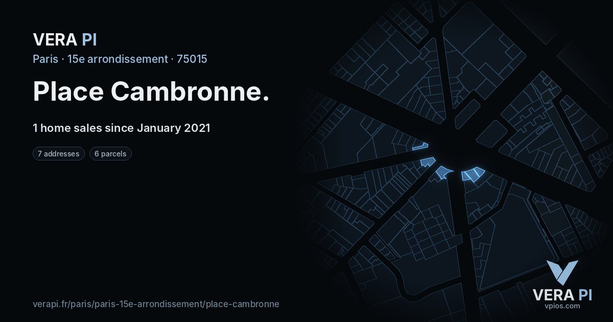 Place Cambronne, 15e arrondissement at night – every parcel coloured by the prices around it, the street's own parcels lit