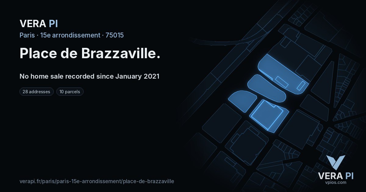 Place de Brazzaville, 15e arrondissement at night – every parcel coloured by the prices around it, the street's own parcels lit