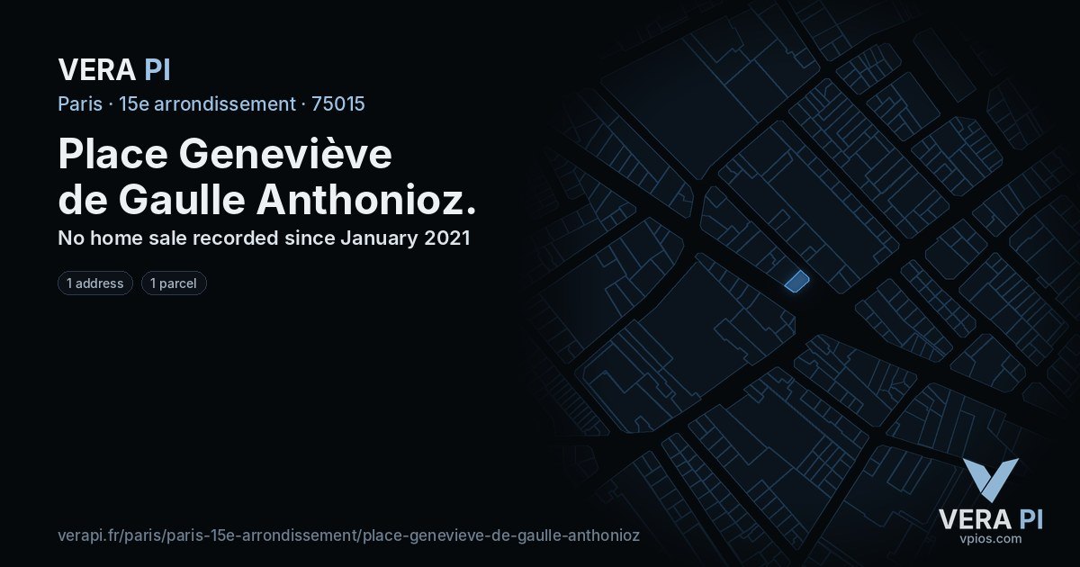 Place Geneviève de Gaulle Anthonioz, 15e arrondissement at night – every parcel coloured by the prices around it, the street's own parcels lit