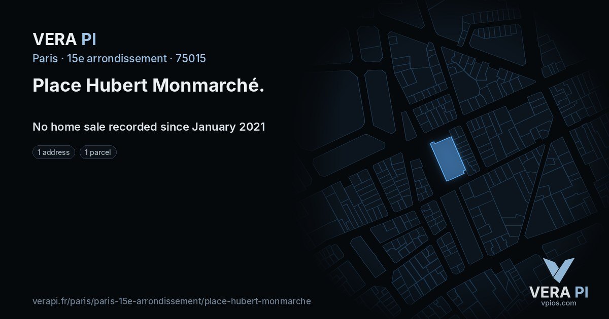Place Hubert Monmarché, 15e arrondissement at night – every parcel coloured by the prices around it, the street's own parcels lit